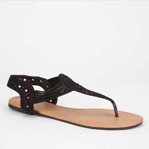 Celebrity NYC Black Bling Blast Sandals. NWOT